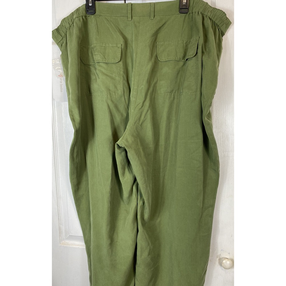 Erin London Womens Pants 20w olive Army Green Pull On Elastic Waist Pockets NEW - Picture 7 of 7